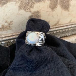 Silpada Sterling Silver and Coin Pearl Ring size 8